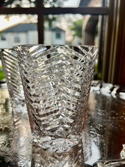 Two's Company Herringbone Highball Glasses (set of 5)