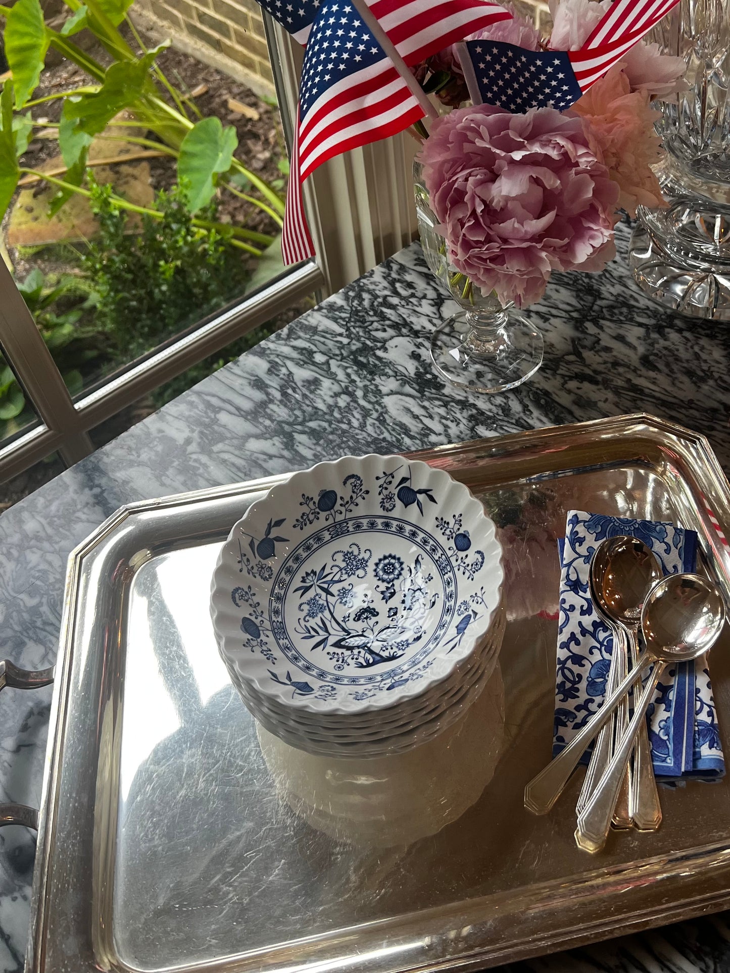 Blue Nordic Dessert Bowls