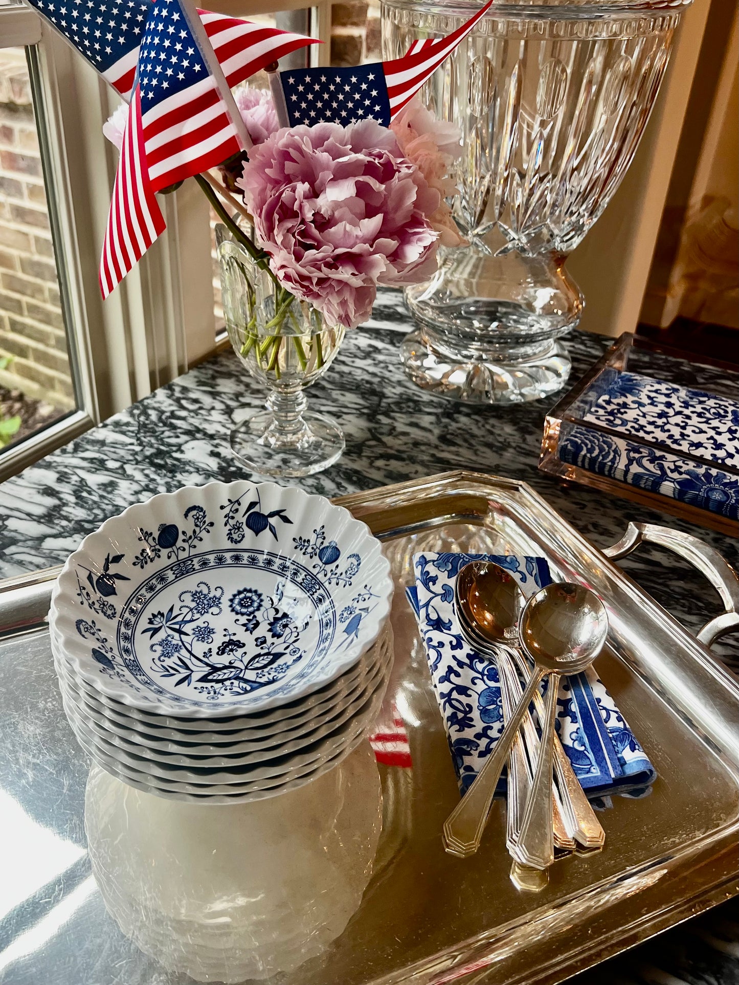 Blue Nordic Dessert Bowls