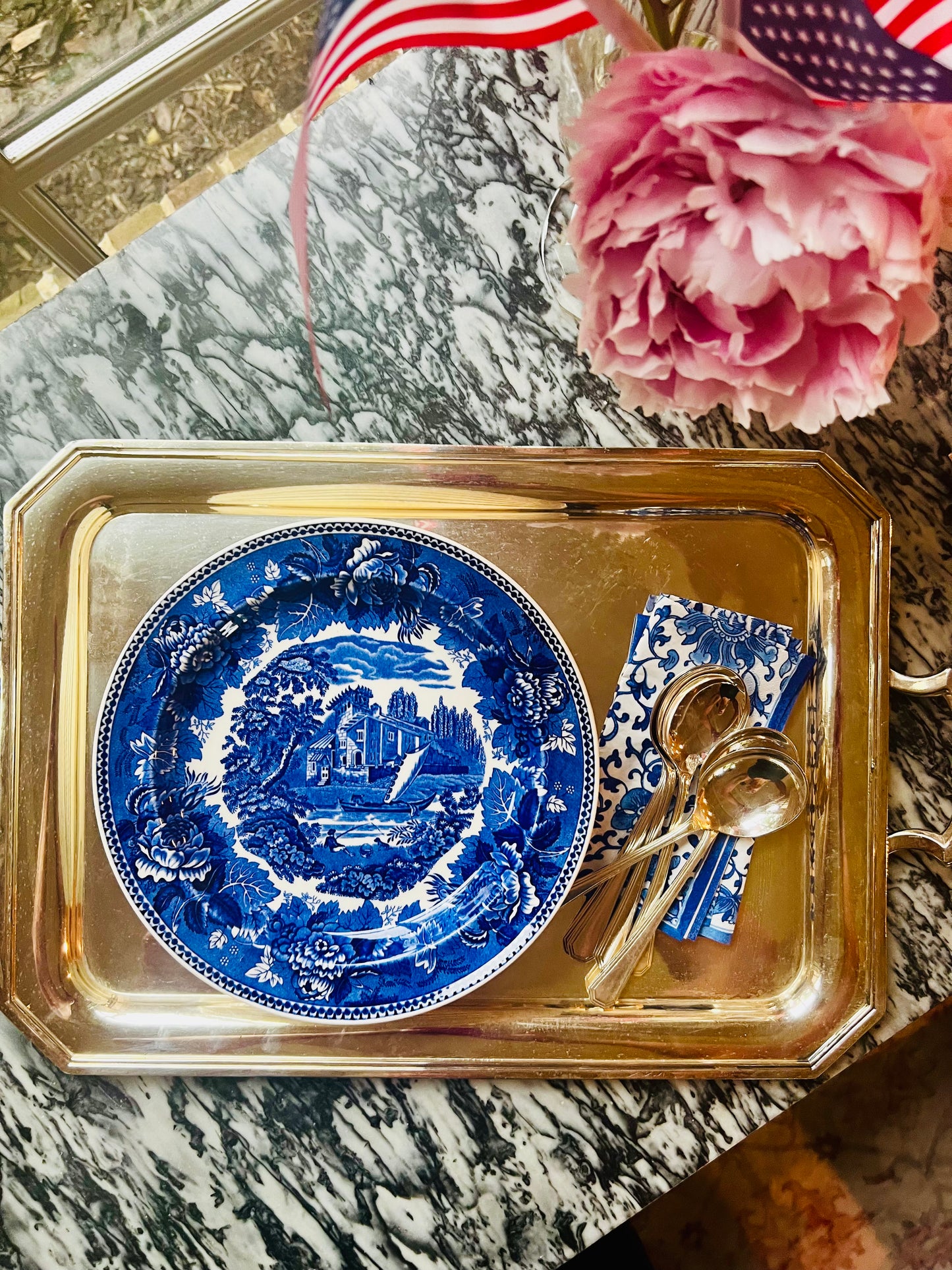 Wedgwood Landscape Blue and White Plates set of 8