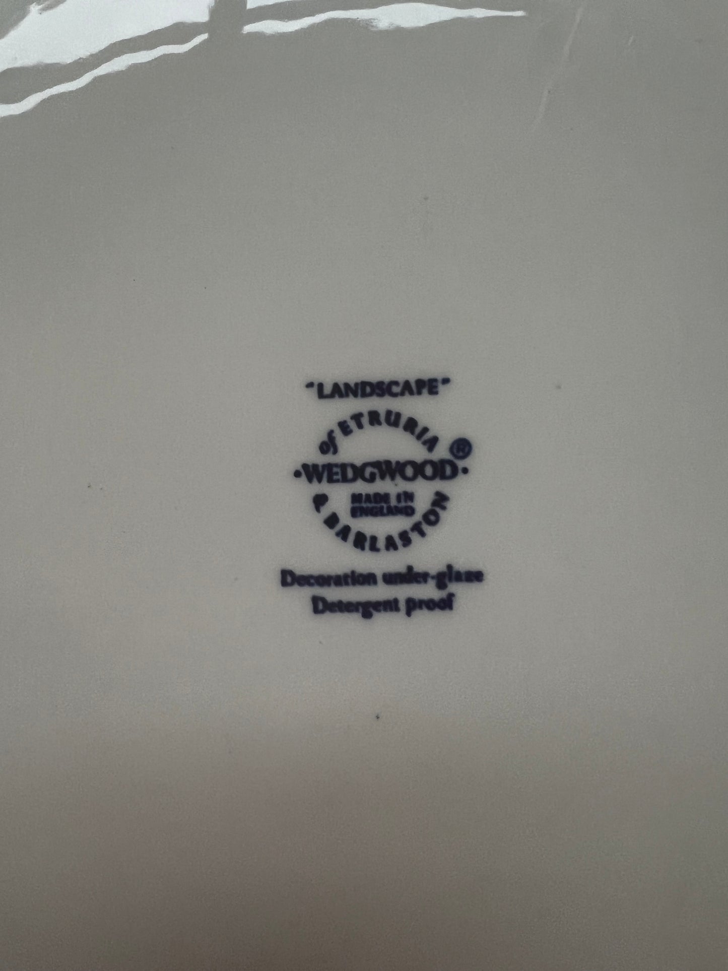 Vintage Wedgwood Landscape Blue Luncheon Plates set of 8