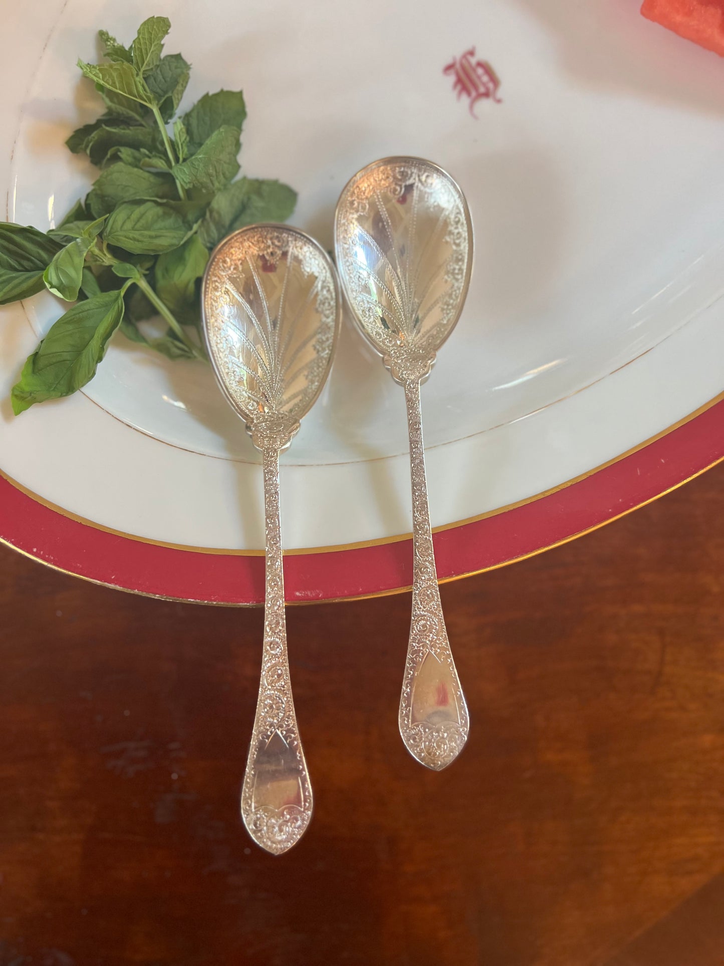 Two Sterling Silver Serving Spoons