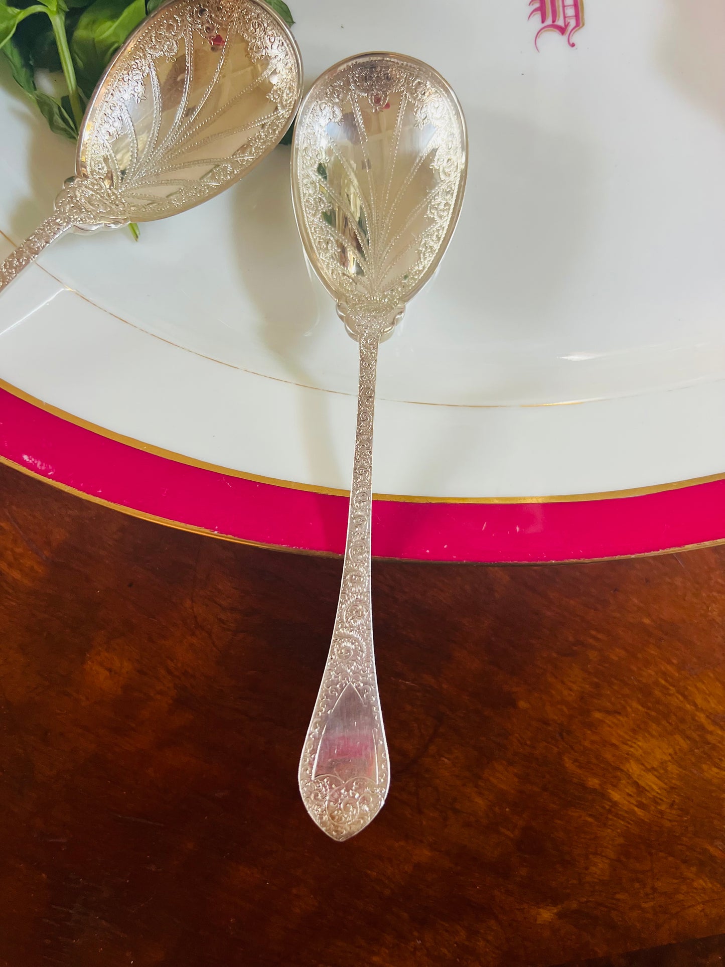 Two Sterling Silver Serving Spoons