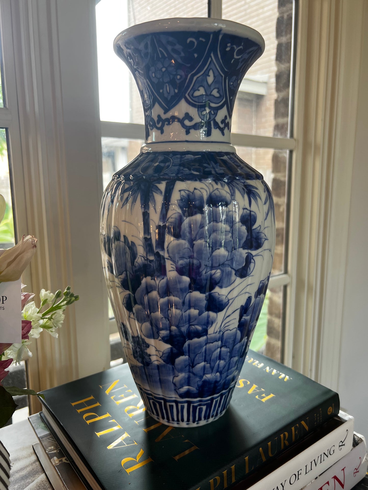 Blue & White Vase 15" tall