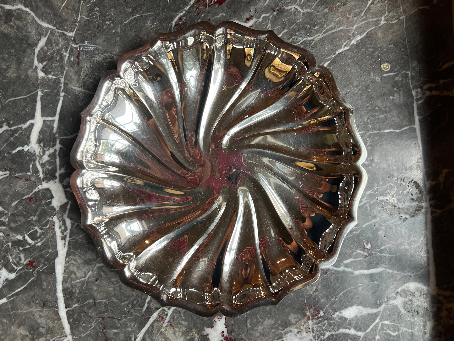 Vintage Silverplate Scalloped Shell Bowl