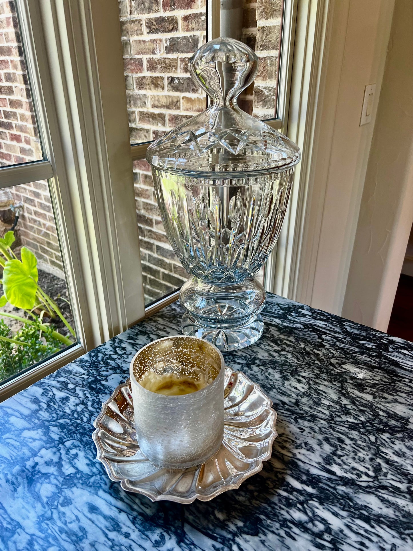 Vintage 10" "Peppermint" Fluted  silverplate dish