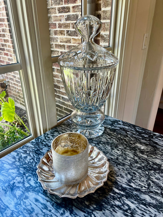 Vintage 10" "Peppermint" Fluted  silverplate dish