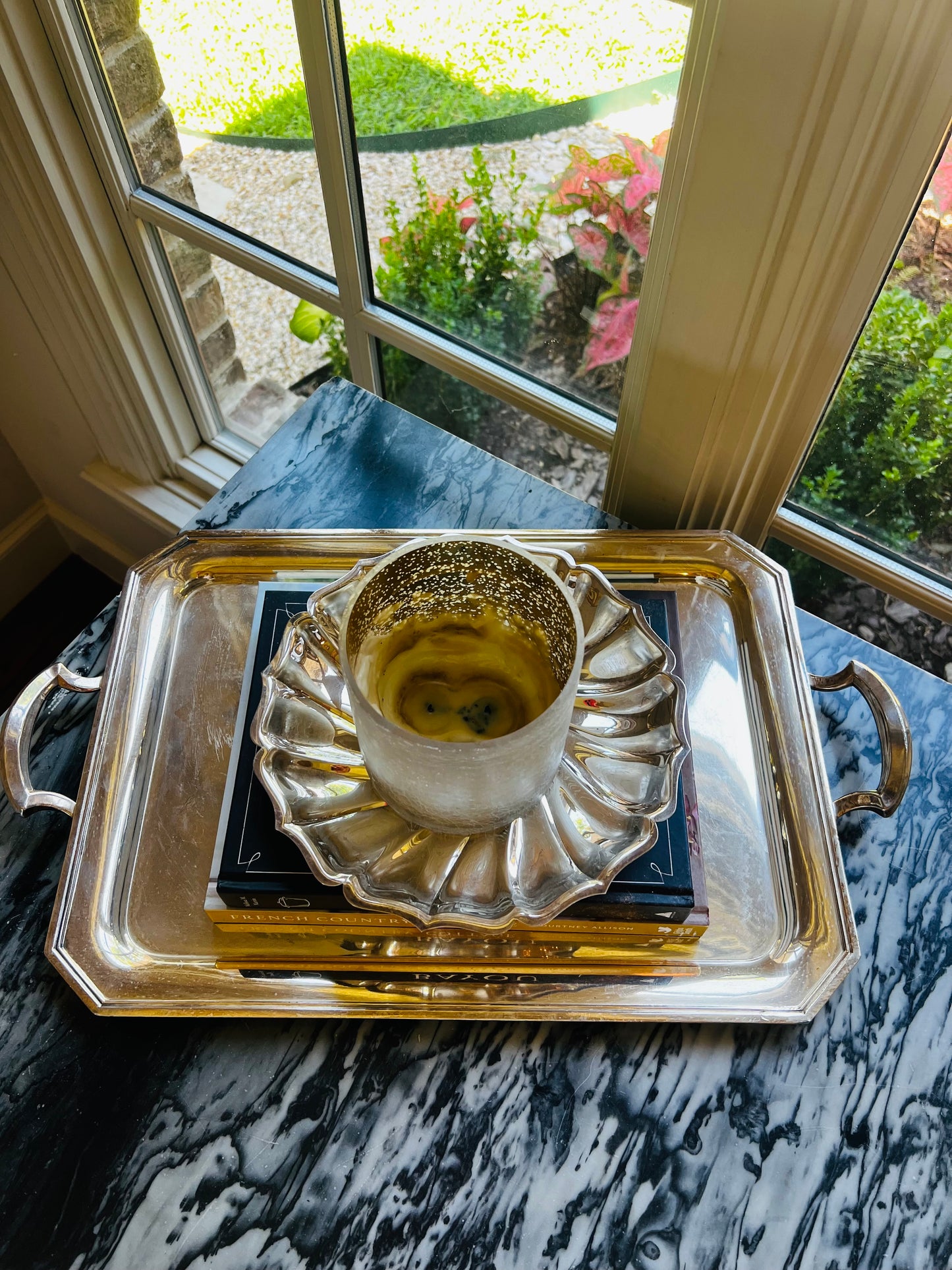 Vintage 10" "Peppermint" Fluted  silverplate dish