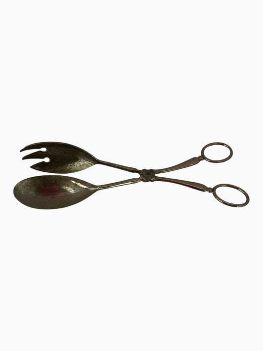 Vintage Silverplate Scissor-Style Salad Serving Tongs