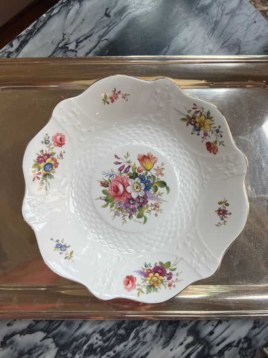 Vintage Aynsley Howard Sprays Fine Bone China Floral Serving Bowl | Made in England