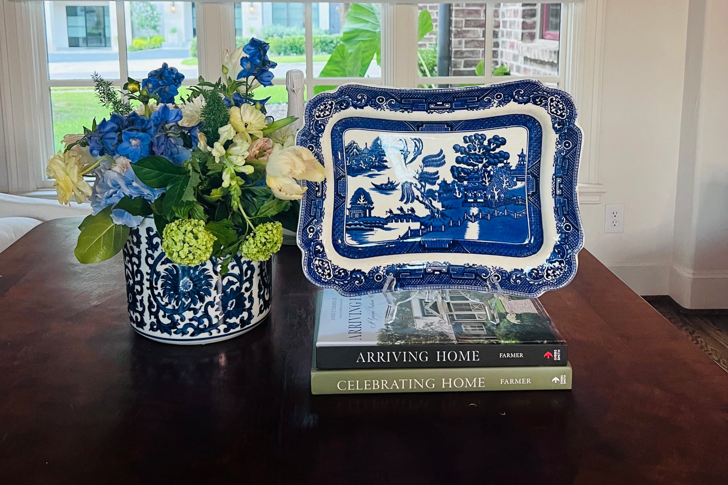 J.G. Meakin Of Hanley, England Blue Willow Rectangular Platter