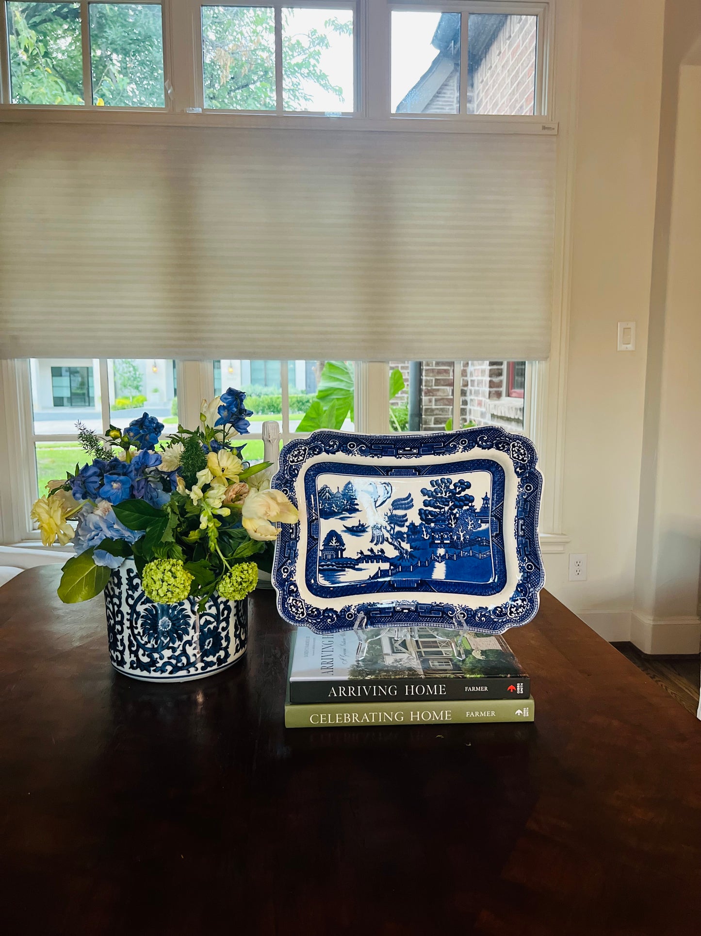 J.G. Meakin Of Hanley, England Blue Willow Rectangular Platter