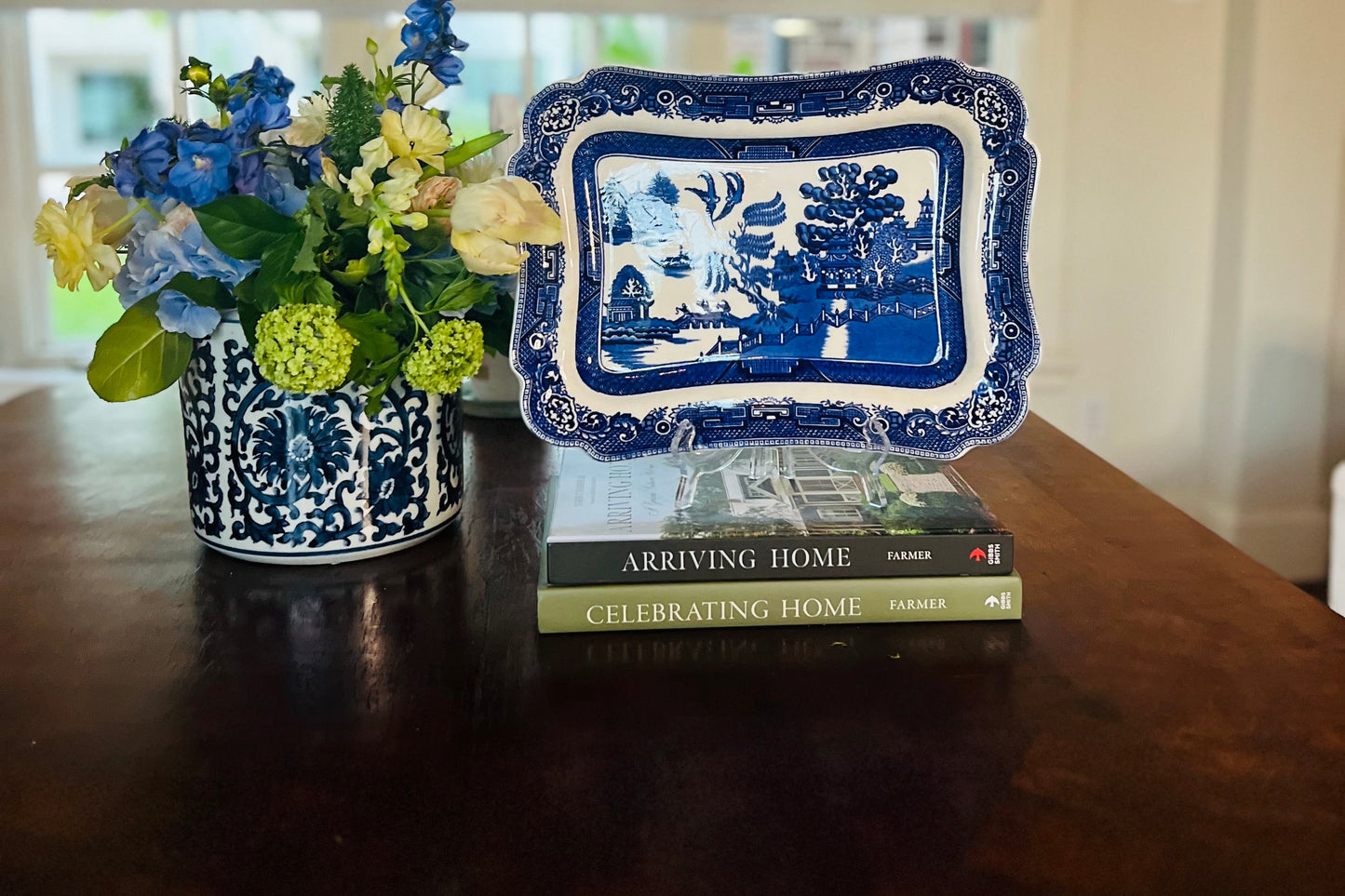 J.G. Meakin Of Hanley, England Blue Willow Rectangular Platter