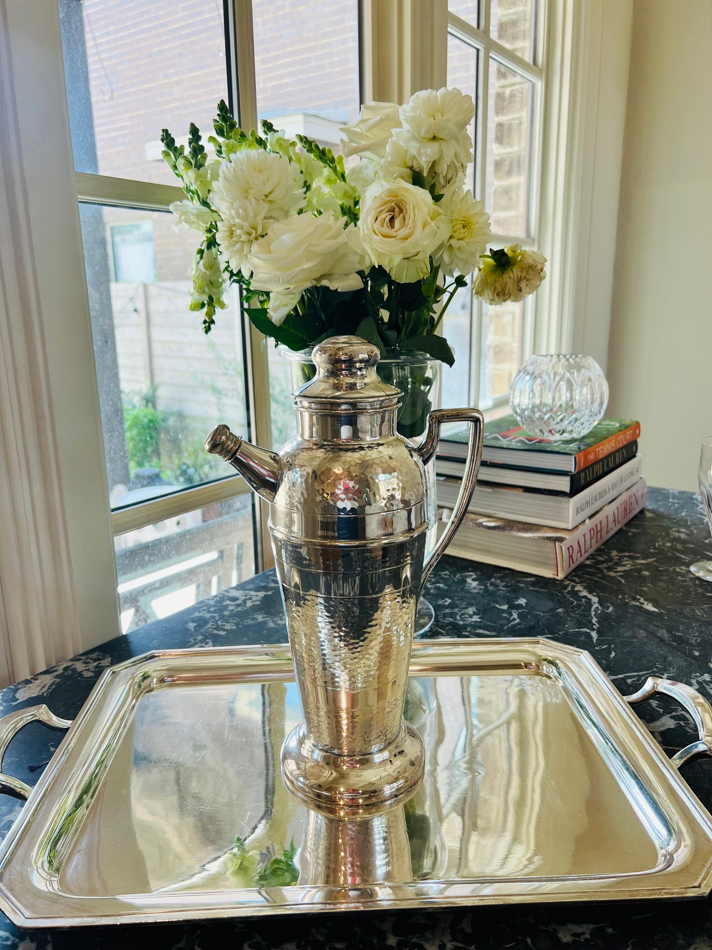 Vintage Hammered Silverplate Cocktail Shaker