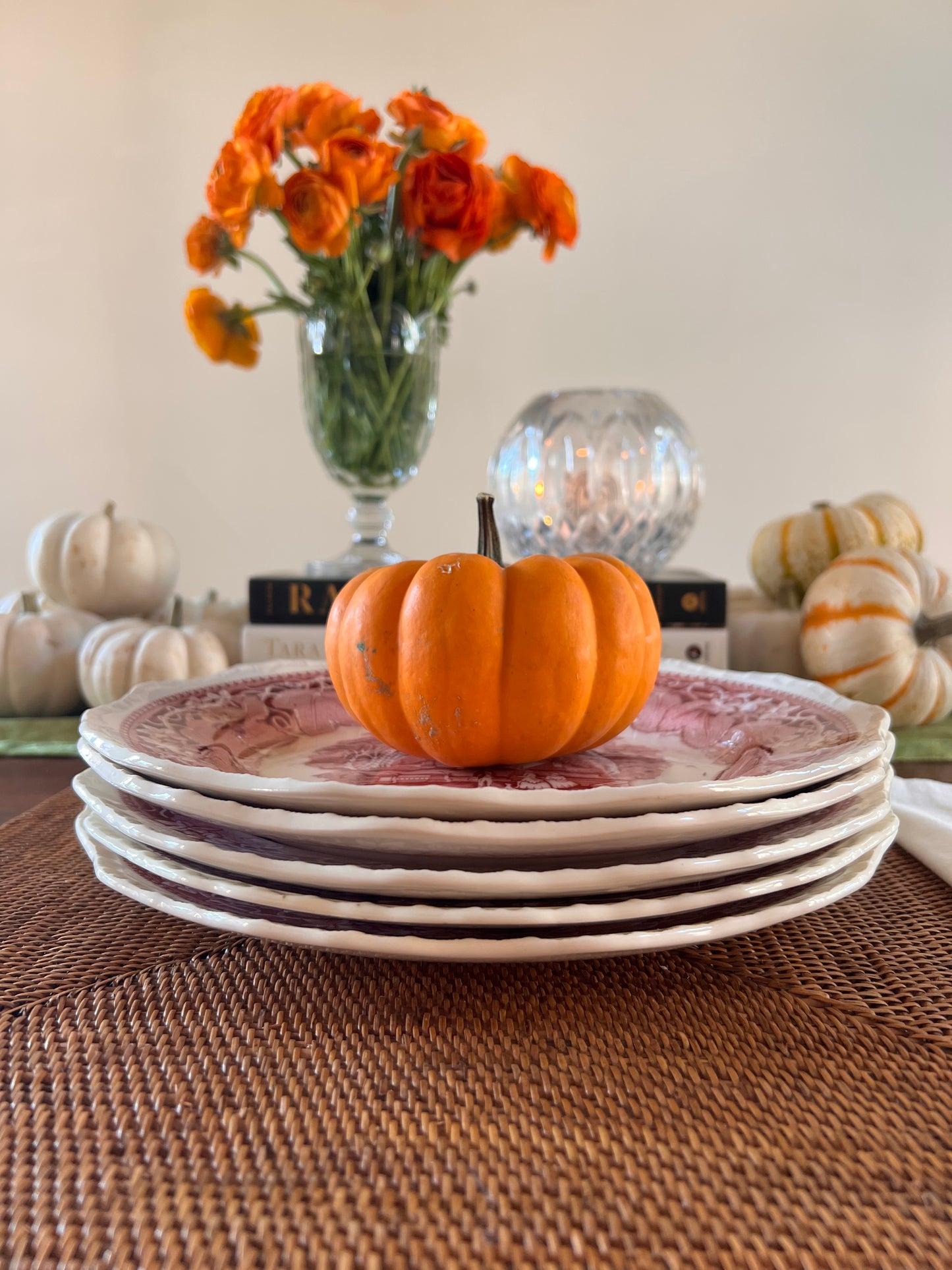 Mason's Red Vista Plates (Set of 5)