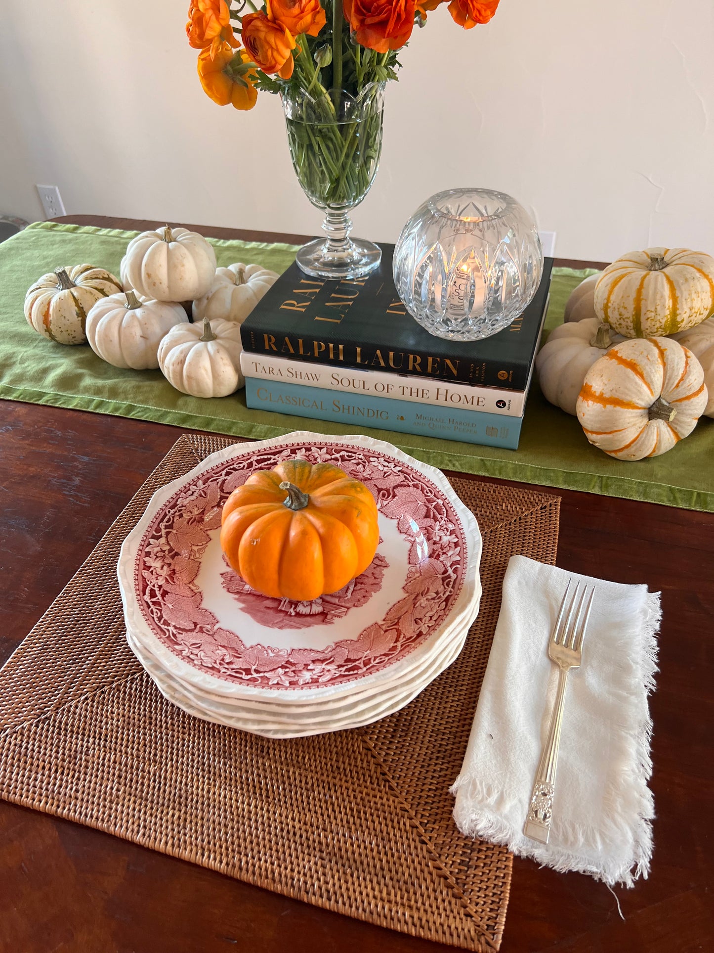 Mason's Red Vista Plates (Set of 5)