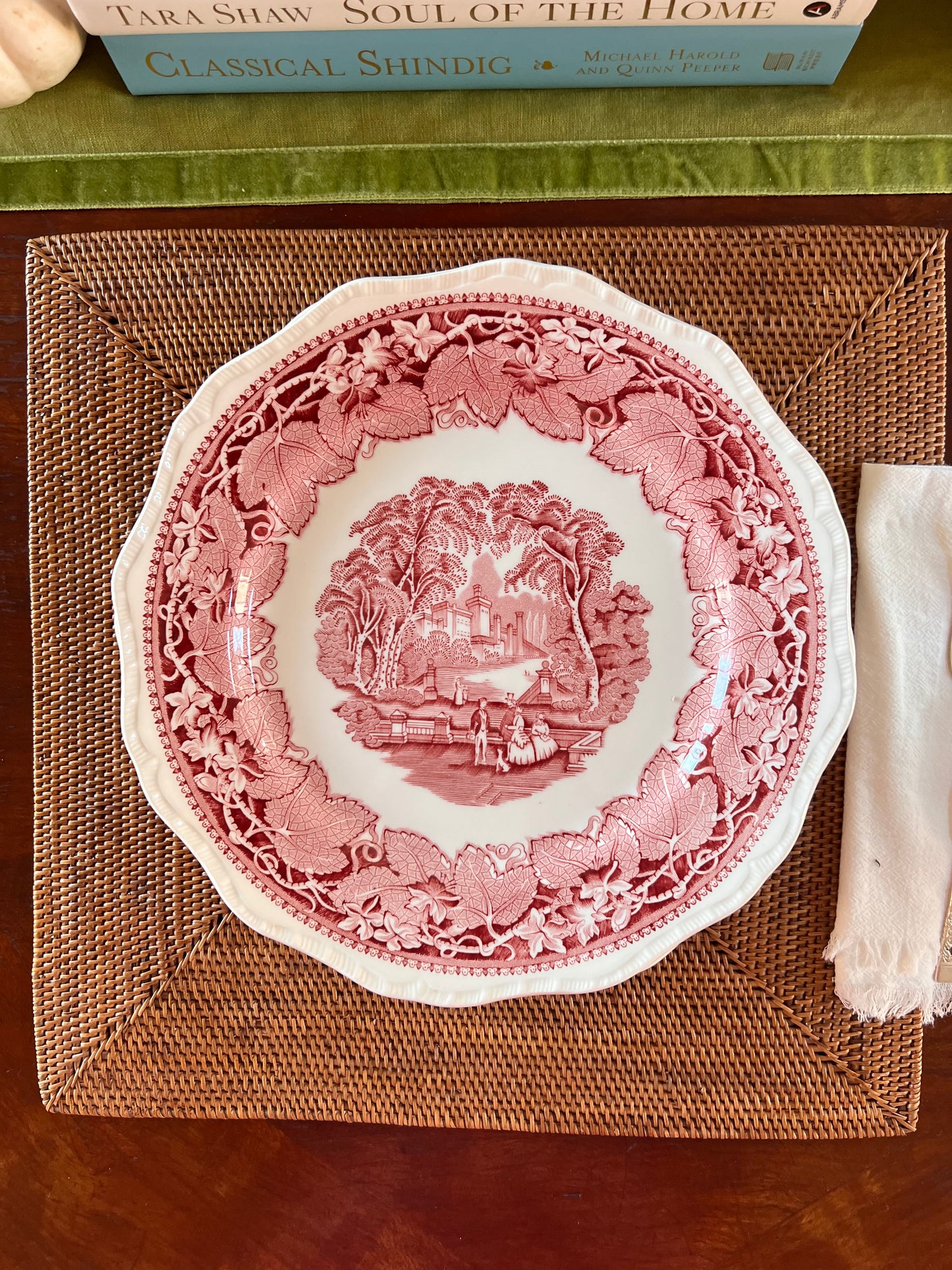 Mason's Red Vista Plates (Set of 5)