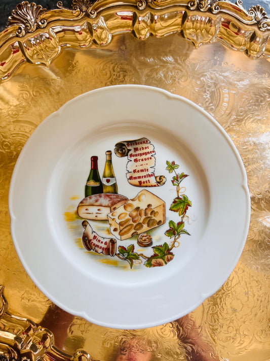 Rochard Limoges French Wine &amp; Cheese Plates | Set of Six
