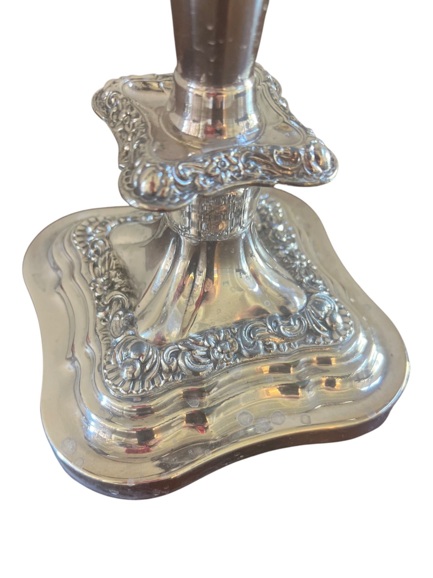 Ornate Silverplate Convertible Candelabras (Set of 2)