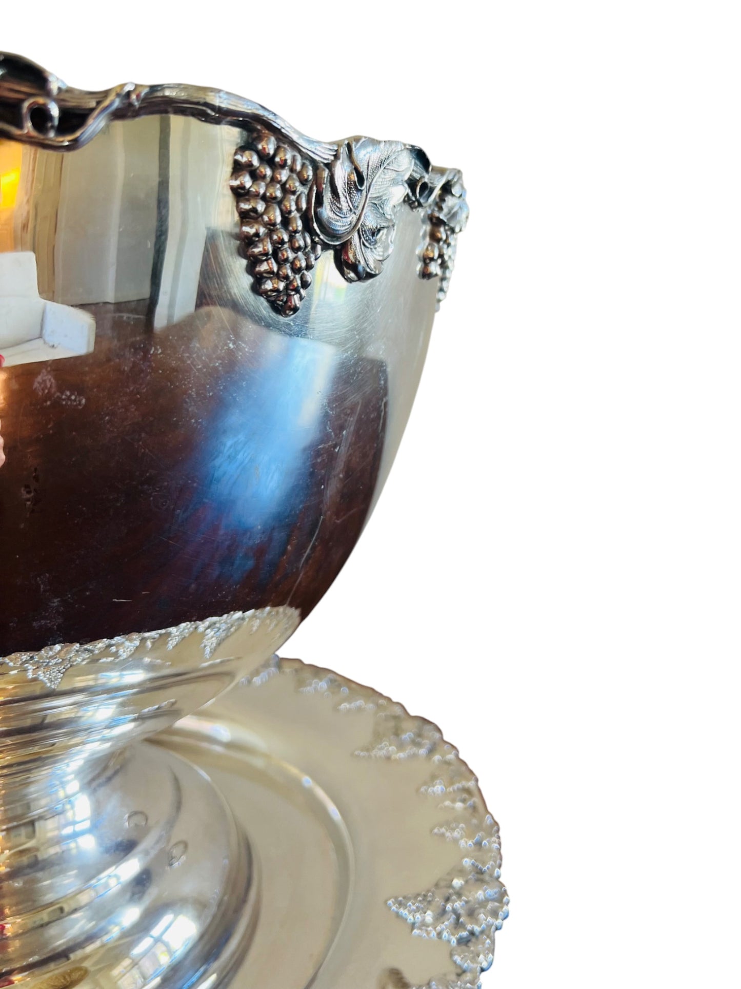 Lionshead Three Piece Silverplate Punch Bowl Set (Punchbowl, underplate and ladel)