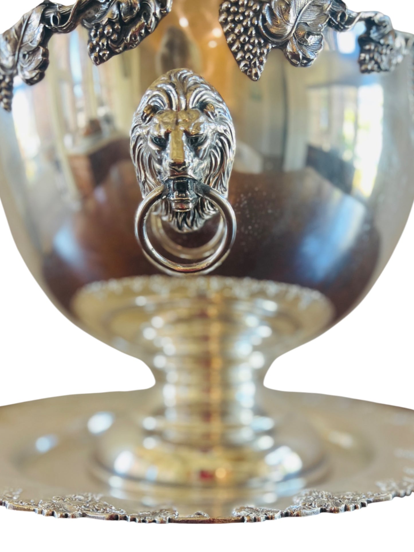 Lionshead Three Piece Silverplate Punch Bowl Set (Punchbowl, underplate and ladel)