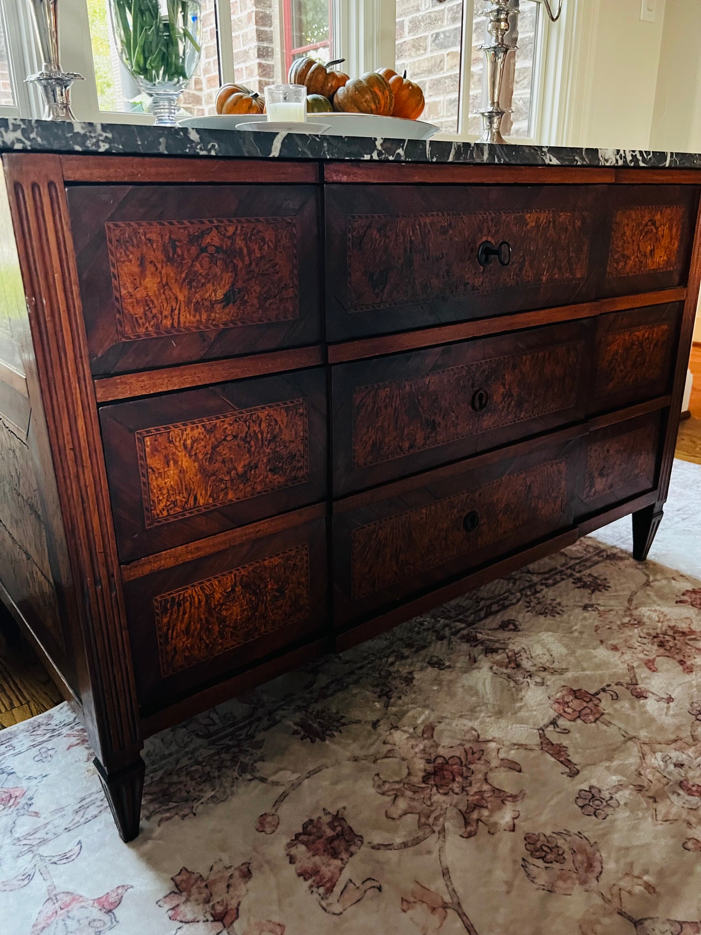 French Empire Style Marble Top Chest
