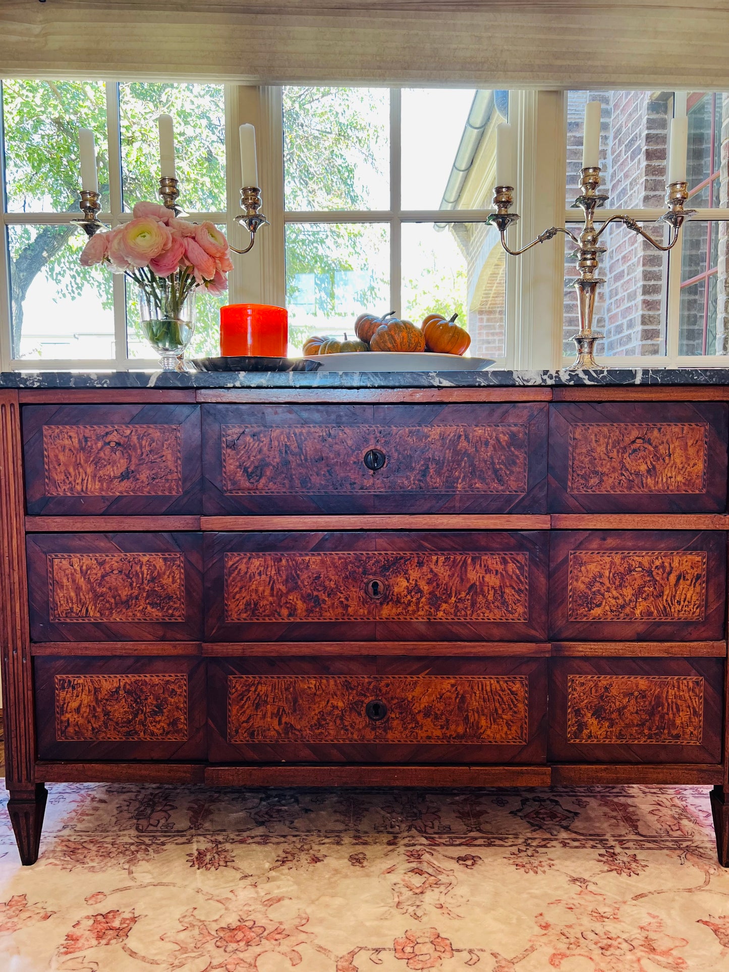 French Empire Style Marble Top Chest
