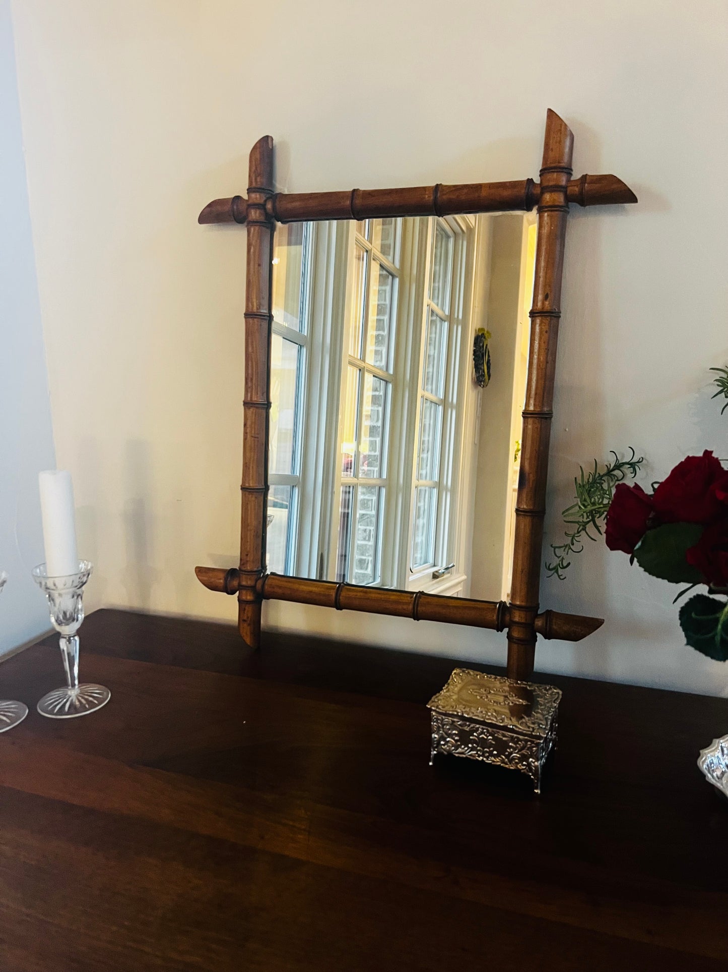 Faux Bamboo Mirror