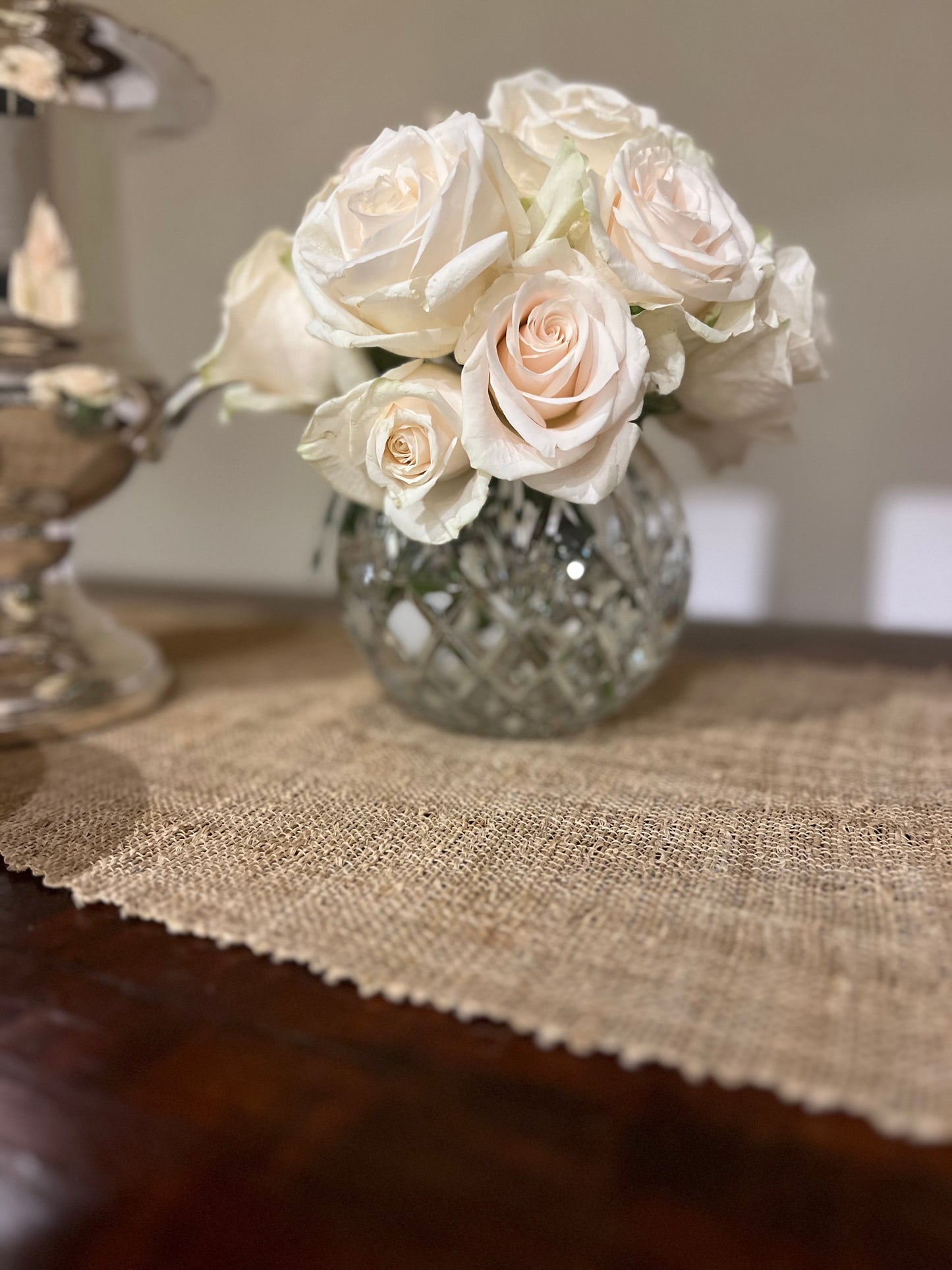 Vintage Crystal Rose Bowl