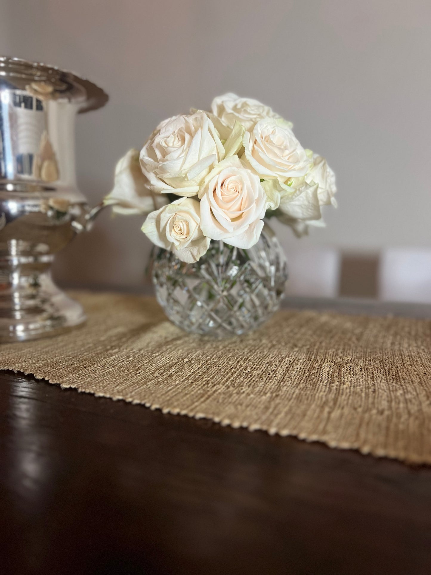 Vintage Crystal Rose Bowl